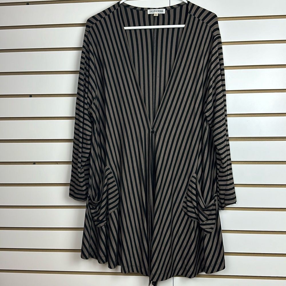 Evelyn Arthur Comfy Women Black Long Sleeve Cardigan Sx XL - Picture 2 of 7